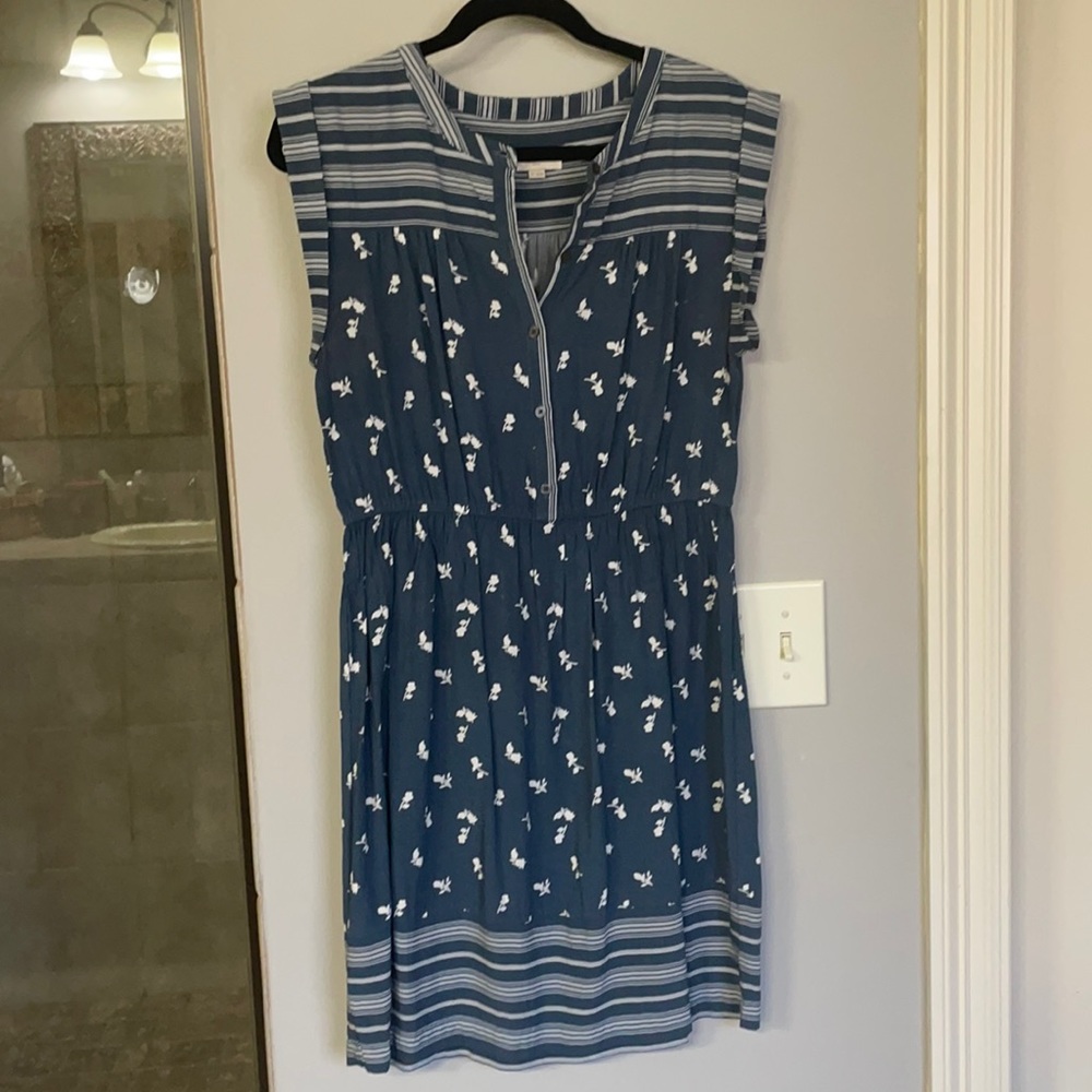 Loft outlet blue and white dress